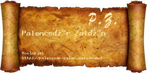 Palencsár Zalán névjegykártya