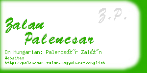 zalan palencsar business card